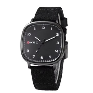 Montre pour homme, cadran carré, chiffres arabes, montre à quartz, bracelet en cuir, minimaliste, cadeau pour étudiant, vente en gros - Product Image 1