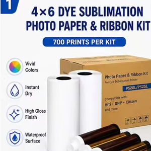 ชุดกระดาษภาพถ่ายแบบ Dye Sublimation ขนาด <span class=keywords><strong>4x6</strong></span> นิ้ว และชุดริบบิ้น ใช้ได้กับเครื่องพิมพ์ภาพความร้อน พิมพ์ภาพได้ 700 ภาพ แบบม้วน - Product Image 1