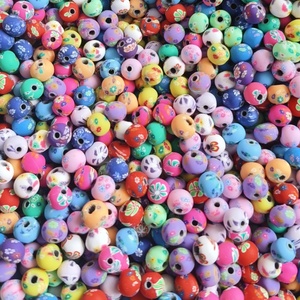 Bán Buôn 100 Miếng Mỗi Gói 6-12Mm Kích Thước Hỗn Hợp Màu Sắc Mềm <span class=keywords><strong>Polymer</strong></span> Đất Sét Hạt Tự Làm Đồ Trang Sức Làm Vòng Cổ Vòng Đeo Tay Thiết Kế - Product Image 6