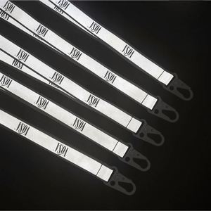 Factory Price Custom Logo Woven Print <b>Polyester</b> Glisten Reflective <b>Lanyard</b> - Product Image 1