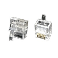 Connecteur modulaire Coorle 6P6C à verrouillage gauche pour cordon téléphonique RJ25/RJ12/RJ11, origine Dongguan, 100 pièces/sac