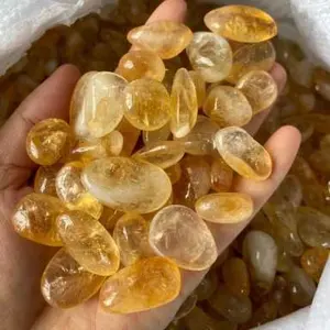 Wholesale Nature Crystals Tumbled Stones Brazil Citrine Chips For Sale