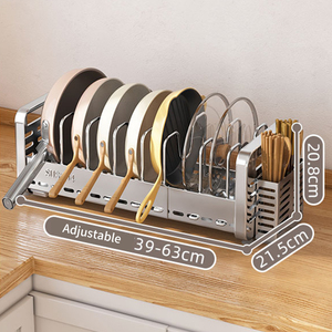 Organizador de armario de cocina compacto de acero inoxidable 304, <span class=keywords><strong>estante</strong></span> de secado de <span class=keywords><strong>platos</strong></span> integrado, <span class=keywords><strong>estante</strong></span> de almacenamiento, utensilio, soporte para cubiertos para el hogar - Product Image 5