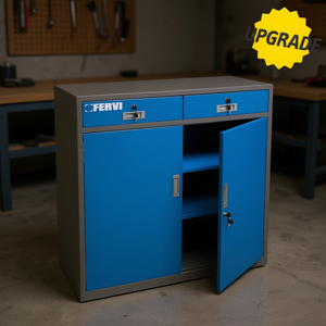 Armoire à outils Fervi avec portes et tiroirs, unité de rangement de 80 cm de largeur pour l'organisation d'atelier - Product Image 3