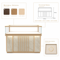 Vitrine de présentation de bijoux LED personnalisée, présentoir de montres, comptoir de présentation de bijoux pour boutique, magasin de détail, vente en gros