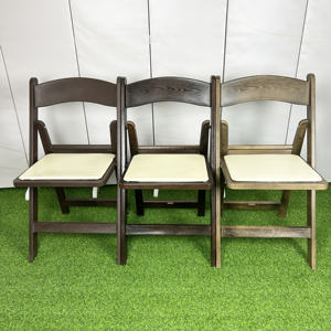 Venta al por mayor jardín madera de nogal grano playa boda evento Fiesta Wimbledon blanco madera resina silla plegable para Decoración - Product Image 4