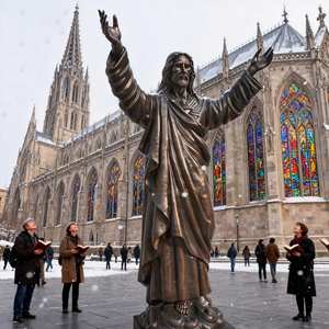 Изготовленная на заказ уличная религиозная статуя Иисуса Христа в натуральную величину из бронзы с возможностью выбора цвета - Product Image 4