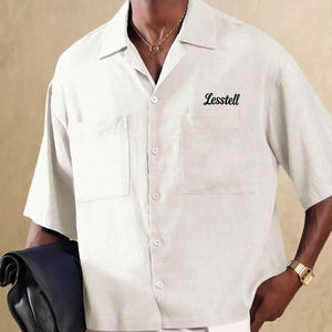 Camisas LTD-MTS1004, Fabricante de Camisas, Impresión Personalizada, Camisas de Lino de Alta Calidad con Cuello Cubano, Estilo Old Money, Camisas de Lujo Discreto para Hombre - Product Image 1