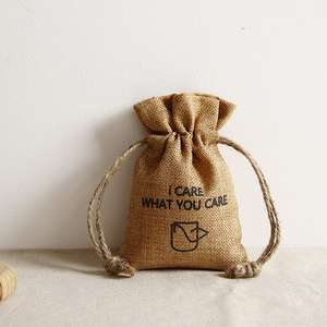 High Quality Custom Hemp Jute <b>Hessian</b> Drawstring <b>Sack</b> Small Striped Pattern Burlap Wedding Favors Gifts-Wholesale Shopping Bags - Product Image 5