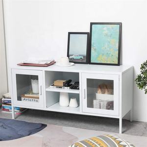 モダンメタルTVベンチメディアコンソールテーブルエンターテインメントセンターTVスタンド収納ロッカー付き - Product Image 6