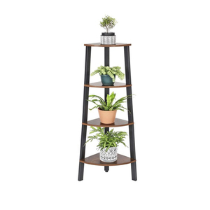 <strong>Industrial</strong> <strong>Corner</strong> <strong>Shelf</strong> 4 Tier Bookcase Storage Rack Plant Stand for Home Office Wooden <strong>Corner</strong> Wall <strong>Shelves</strong> - Product Image 5