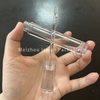 ISMAN Flacon de mascara transparent de 5 ml, tube d'emballage rond vide pour gloss à lèvres, sérum pour cils, gel pour sourcils, logo personnalisé