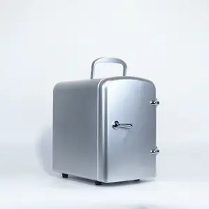 OEM银迷你便携式冷饮电动车冰箱4L化妆品制冷加热冰箱