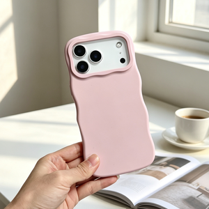 Coque V-S06 pour iPhone 17 16 Pro Max – Design Original Vague Liquide en Silicone – Tendance, Antichoc, Couleur Unie - Product Image 1