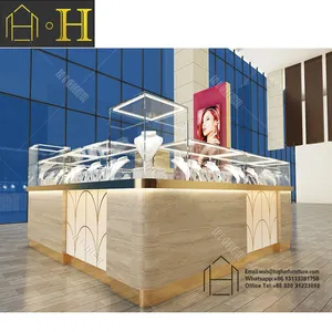 Fashion Jewelry Display Showcases High End Jewelry Display Kiosk For Mall