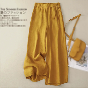 <span class=keywords><strong>Pantalones</strong></span> Anchos Cómodos de Estilo Retro Chino, <span class=keywords><strong>Pantalones</strong></span> Casuales Holgados de Cintura Alta, <span class=keywords><strong>Pantalones</strong></span> de Lino y Algodón de Pierna Recta para Verano, Oficina - Product Image 3
