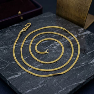 Wholesale 14K 18K 24K Micro Gold Plated <b>Snake</b> Design Chain Necklace, Brass Chain, Fashion Chain Necklace, <b>Snake</b> Link Style Chain - Product Image 3