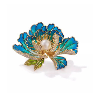 Broche de Cristal Azul de Alta Gama con Diseño de Flor, Regalo para Mujer, Accesorio de Moda para Trajes y Abrigos - Product Image 6