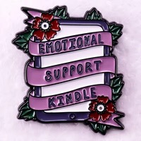 Koleksi Pin Enamel Logam Bentuk Buku Lucu Grosir, Pin Klub Pembaca Romantis, Bunga Ajaib, Kartu Perpustakaan, Bros Punk