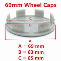 Cache-moyeux de roue de voiture en ABS chromé de 69 mm pour Civic, accessoires décoratifs avec installation par clipser