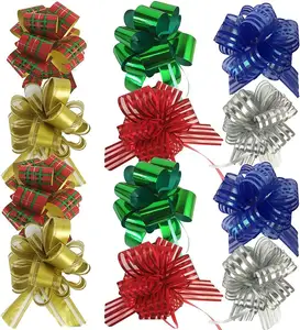 Gratis Monster Groothandel Pp Cadeaupapier Pull Shiny Deur String Bows Grote Kerstcadeau Pull Boog