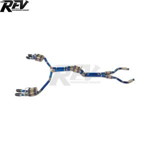 Système d'échappement de luxe REV Titanium pour <span class=keywords><strong>Audi</strong></span> S6/S7 4.0T - Échappement complet avec silencieux, épaisseur 1,2 mm, finition bleu brûlé - Product Image 2