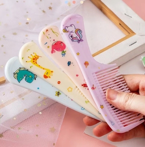 Animaux de dessin animé bébés peignes pour enfants peignes de coiffure pour filles dents fines étudiant mignon queues pointues 2 ensembles de miroir de peigne - Product Image 5