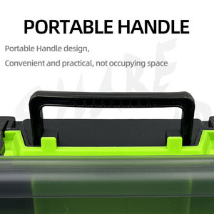 Boîte de rangement WEI Double couche grande boîte de matériel de pêche avec cloison réglable Portable boîte de matériel de pêche portable - Product Image 5