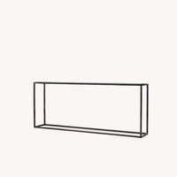 Table console scandinave beige de qualité supérieure avec plateau en pierre et cadre en acier noir à quatre pieds, idéale pour l'entrée, personnalisable OEM/ODM