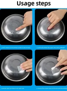 Wholesale Aluminium Foil Repair Tapes Pot Patches Sticker <b>High</b> <b>Temperature</b> Resistant <b>Adhesive</b> Tape for Pots Stop Leak Mend Fixed - Product Image 2