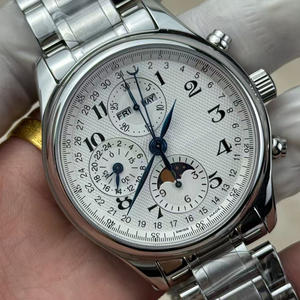 Montre de luxe automatique mécanique multifonctionnelle en acier inoxydable de haute qualité avec chronographe et calendrier lunaire, un élément de mode raffiné - Product Image 3