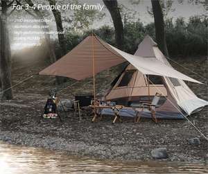 Tenda Indiana Piramidale da Esterno per 3-4 Persone, Pieghevole con Tenda Parasole, Impermeabile e Resistente ai Raggi UV - Product Image 2