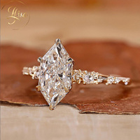 IGI-Zertifizierter Niederländischer Marquise-Schliff Labor-Gezüchteter Diamantring 18K Maßgefertigter VVS Labor-Diamant mit Rosé-Seitensteinen Verlobungsring Schmuck