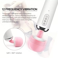 Medizinisches Silikon Wiederaufladbarer Großer Zauberstab-Vibrator mit Heizfunktion AV Vibrierender Massagestab mit Klitoris-Brust-Nippel-Sauger