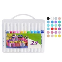 Portable Enfants Enfants Art Fournitures Marqueurs Peinture 12 24 36 48 Aquarelle Acrylique Fine Conseils Dessin Marqueur Stylos Ensemble