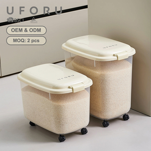 Contenedor de Almacenamiento de Alimentos para Cocina UFORU, con Tapa Hermética, 25 kg, Recipiente de Plástico para Granos, Arroz y <span class=keywords><strong>Cereales</strong></span> - Product Image 1