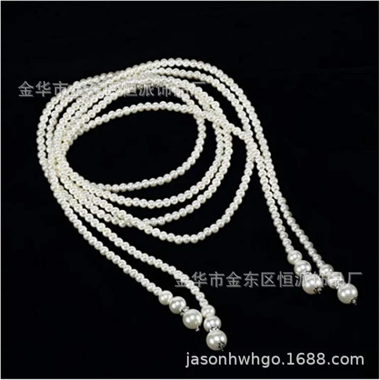 Vintage Des Années 1920 Gatsby Imitation Perle Collier Choker 20 S Art Déco Flapper Accessoires Pour Les Femmes Blanc