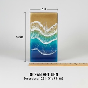 Urna Funeraria de Madera Rectangular con Resina Epoxi de Colores, de Calidad Garantizada - Product Image 4