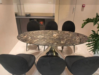 Table de salle à manger ovale en marbre, style minimaliste italien moderne, sur mesure, pour la maison, la salle à manger, l'hôtel, le restaurant