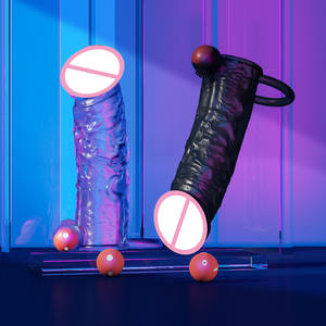 ชุดดิลโด้คริสตัลไร้สายสำหรับชาร์จ ขยายความยาวองคชาต หนาขึ้น พร้อมระบบสั่นคู่ กระตุ้นปลายองคชาต ใช้ได้ทั้งชายและหญิง ถุงยางอนามัยสำหรับการถึงจุดสุดยอด - Product Image 5