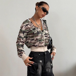 <span class=keywords><strong>Sudadera</strong></span> con capucha de algodón para mujer, con cremallera completa, estampado casual de tiburón Bapees, camuflaje <span class=keywords><strong>azul</strong></span> <span class=keywords><strong>claro</strong></span> y rosa, para invierno - Product Image 2