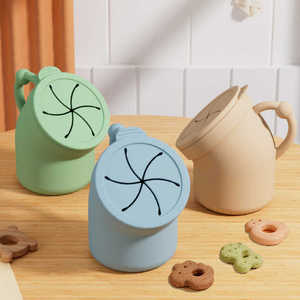 Tasses à collation en silicone pour bébés et tout-petits, avec poignée antidérapante, pour le stockage des aliments et la prévention des éclaboussures – Vente chaude - Product Image 1