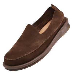 Mocassins en cuir pour hommes, bout rond, à enfiler, semelle souple, chaussures décontractées d'été - Product Image 4