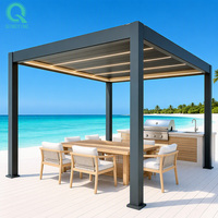 Pergola moderne QINGYING en aluminium à grandes lames orientables, imperméable, pour extérieur