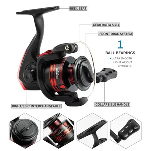 Bộ cần câu và máy câu LUSHAZER, cần câu thu gọn, máy câu quay, bộ dụng cụ câu cá, dây câu, móc câu, mồi mềm, mồi spoon, mồi crankbait kèm túi - Product Image 5