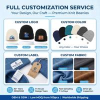 Bonnet côtelé fin certifié OCS biologique, avec impression de texte, revers plié, lettres décoratives, en peluche, confortable pour le froid, marque privée, fabricant en stock