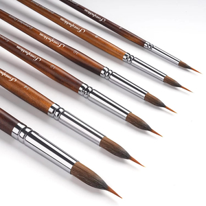 6 pièces/ensemble <span class=keywords><strong>aquarelle</strong></span> ronde Kolinsky Sable brosses personnalisé aiguille pointe en forme de réservoir gréeur brosses #4 #8 #10 #12 #14 #18 - Product Image 5