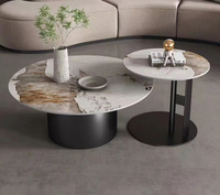 Ensemble de table basse en acier inoxydable au design moderne pour salon avec table d'angle