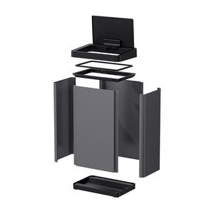 Cubo de basura desmontable de acero inoxidable con botón de presión, gran capacidad, para cocina, baño, sala de estar - Product Image 4