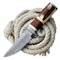 Couteaux à lame pointue en acier inoxydable avec manche en bois de cerf, couteaux professionnels de survie, de camping et de chasse, couteaux à lame pointue OEM